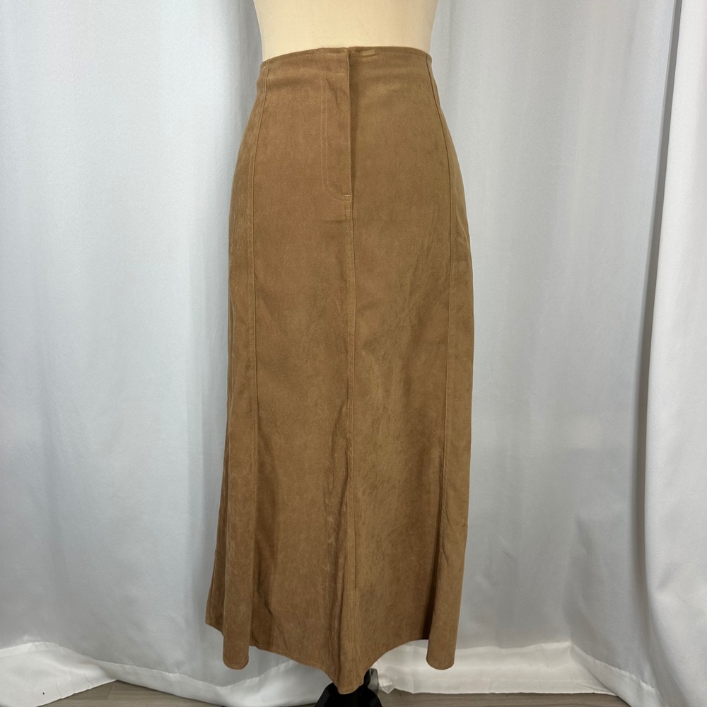 White Stag Petite Maxi Skirt Size 12 Tan Stretch A Line Long Skirt